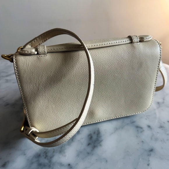 Quince Italian Leather Wallet Crossbody Purse Cream Minimalist Handbag - Picture 3 of 11